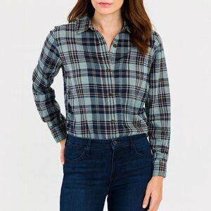 Pendleton Plaid Button-Up Shirt Women’s Size Medium Cotton Double Pocket Casual